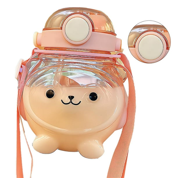 Botella de agua grande NikouMX 1000 ml con pajita forma de oso