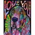 thumbnail image 2 of Dean Russo Collection 12x14 Black Ornate Wood Framed with Double Matting Museum Art Print Titled - Love You Basset, 2 of 4
