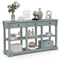 thumbnail image 1 of Costway Table de Canapé Longue 58 Pouces avec Rangement Console Rétro avec 3 Tiroirs et Étagères Ouvertes, 1 of 10