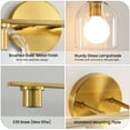 thumbnail image 6 of Modern Bathroom Light Fixtures, 4 Light Vanity Lights Over Mirror, Gold Wall Lamp with Clear Glass Shade for Living Room Cabinet Bedroom Porch, 6 of 8