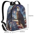 thumbnail image 4 of Lsque Night Sky Bald Eagle Pattern Backpack – School Travel Canvas Daypack with Ergonomic Padded Straps, Multiple Compartments & Leather Handle, 4 of 5