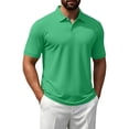 thumbnail image 3 of Zimjoy Mens Polo Shirts Basic Short Sleeve Golf Shirt Dry Fit Casual Athletic T-Shirt Moisture Wicking Top Green L, 3 of 5