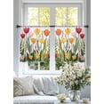 thumbnail image 4 of Spring Floral Sheer Curtains for Living Room Bedroom Modern Country Botanical Flower Leaf Plants Sheer Curtains 45 Inch Long 2 Panels Set Light Filtering Curtain Window Treatments Drapes, 4 of 6