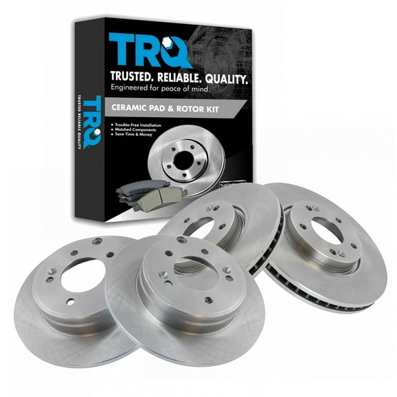 TRQ Front and Rear Brake Rotors Set Fits Select 2006-2016 Hyundai Sonata 2011-2016 Kia Optima