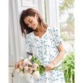 thumbnail image 2 of Ekouaer Nightgowns for Women Cotton House Dress with Pockets Short Sleeve Mumu Dress Embroidered Lounge Dress, 2 of 6