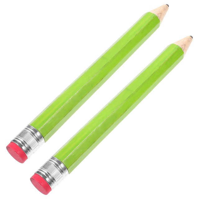 SHOWERORO 2pcs Drawing Stationery Pencils Wooden Large Design Writing for Children Back to School