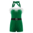 thumbnail image 3 of YiZYiF Kids Girls Christmas Dance Bodysuit Mrs Santa Claus Ballet Dance Leotard Xmas Party Dress Up Green 8, 3 of 7