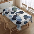 thumbnail image 2 of Blue Gold Hexagon Marble Rectangle Tablecloth 60"x84",Waterproof Polyester Rectangle Table Cloth, Wipeable Spillproof Polyester Tablecloth for Dining, Camping, Indoor and Outdoor, 2 of 5