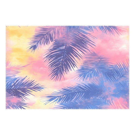 

Ryvnso 1 Piece Placemats Palm Tree Art Pattern Dining Mats Heat-Resistant Non-Slip Washable Table Mat