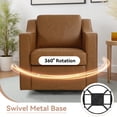 thumbnail image 2 of DREAMSIDEA Swivel Accent Chair, Swivel Barrel Chair, Upholstered Comfy 360 Degree Swivel Club Chair for Living Room/Bedroom/Waiting Room/Office(Faux Leather Brown, Set of 2), 2 of 6