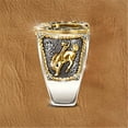 thumbnail image 5 of Mens Horseshoes U Shape Ring Bicolor Metal Alloy Inlaid Gemstones Electroplated Fashion Jewelry Europe America, 5 of 7