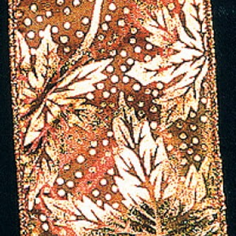 The Ribbon People Orange and Brown Foliage Taffeta Wired Craft Ribbon 2.5" x 20 Yards