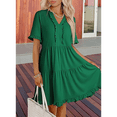 thumbnail image 3 of Vestido Informal de Mujer con Escote en V, Corta, Corte A y Volantes, Verde, Talla XXL, 3 of 5