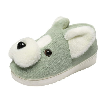 

JDEFEG Size 13 Slippers Girls Boys Home Slippers Warm Dog House Slippers for Toddler Winter Indoor Outdoor Shoes Sandals for Teen Girls Flat Suede Mint Green 26-27