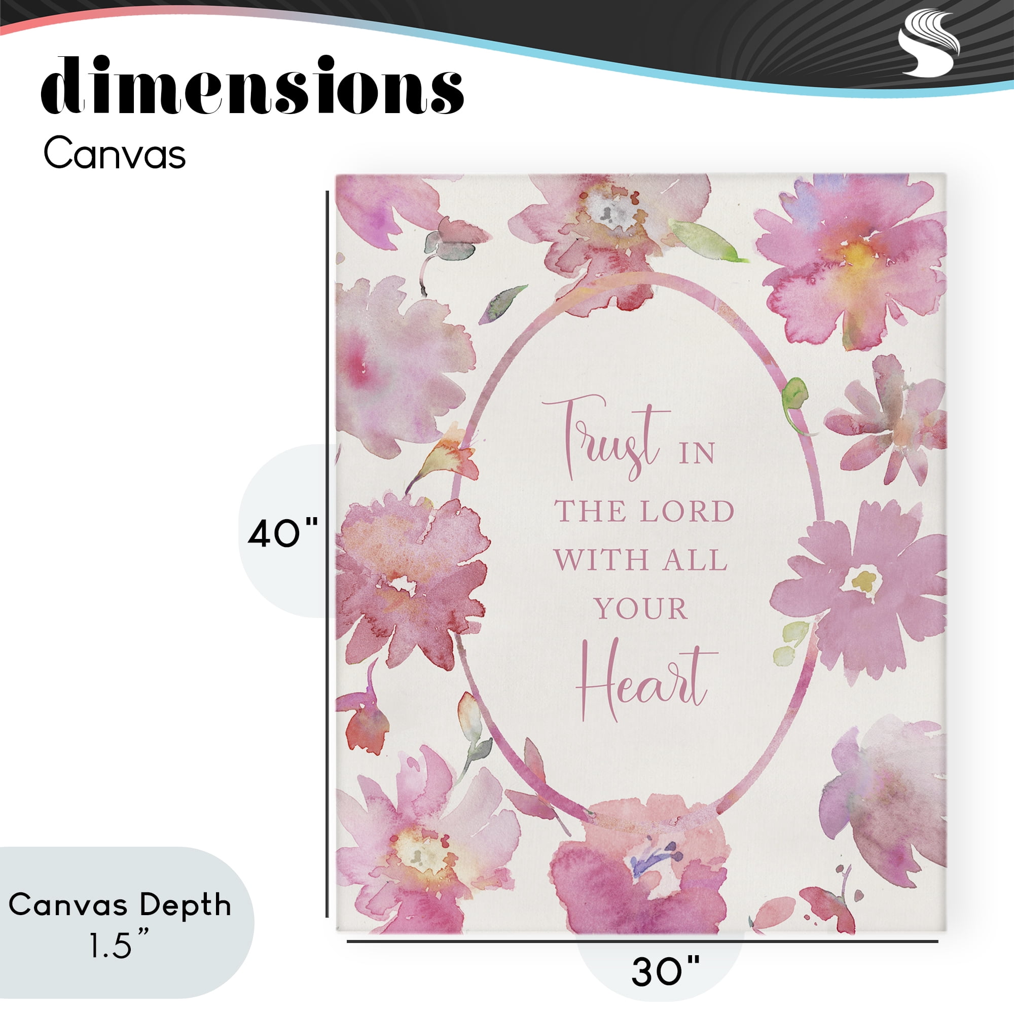 Stupell Industries Trust In The Lord Pink Blooms Canvas Wall Art, design by Theresa Heidel