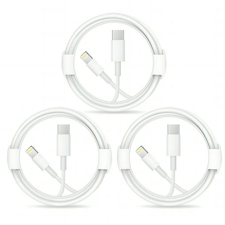 Coreykin 3-Pack 6 Ft White Cable Compatible with iPhone 14/14 Plus/14 Pro/14 Pro Max/13/13pro/12/12 Pro/12 Pro Max/11/iPad