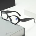 thumbnail image 5 of Women Small Egg Designer Reading Glasses 3.50 Black Spring Hinges Blue Light Blocking Oval Readers +3.5, 5 of 7