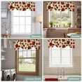 thumbnail image 6 of Tie Up Valances for Windows, Beige Red Strawberry Adjustable Valance Curtains Window Treatment for Living Room, Spring Floral Watercolor Summer Botanical Rod Pocket Kitchen Curtains 54x18 Inch, 6 of 9