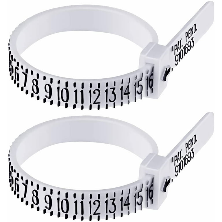  2 White Ring Size Measuring Tools, Finger Size