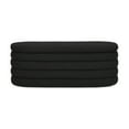 thumbnail image 5 of Fuji 49" Upholstered Oval Storage Bench Ebony Black Boucle, 5 of 8