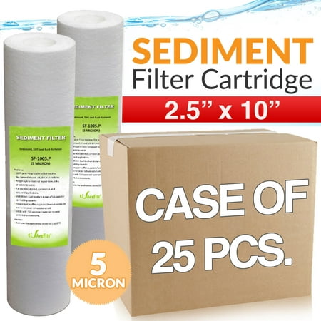 25 pack Wholesale 2.5" X 10" Ro Systems 5 Micron Active Sediment Water Filters