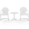 thumbnail image 3 of Crosley Furniture Tulipe Ensemble de Conversation pour Patio en Métal Rond de 22 Pouces, 3 Pcs, Blanc, 3 of 7