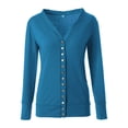 thumbnail image 5 of DHFJKG Womens Cardigan Sweaters Knitted Slim Fit Solid Color Long Sleeve V Neck Button Down Jacket Fitness Stylish Outerwear, 5 of 5