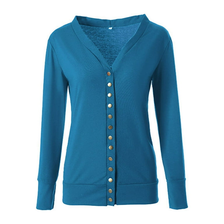 August Silk Cardigans for Women Color Women s Knit Solid Cardigan Button Coat Loose Long Sleeved Lightweight Cardigan for Women for Summer Cardigans