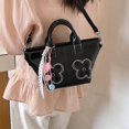 thumbnail image 5 of Hfppkn Black PU Leather Tote Shoulder Bag, Solid Color Handbag for Women Daily Shopping Use, Black 27.5x15x13cm, 5 of 7