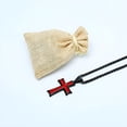 thumbnail image 6 of HZMAN Mens Stainless Steel Cross Pendant Necklace with Wheat Chain (Black & Red), 6 of 6