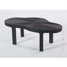 Demi Bonn 45" Coffee Table, Modern Irregular Center Table with Thick Tabletop for Home Living Room, Office, Black