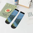 thumbnail image 6 of Honeii Majestic Deer Mountain Lake Print Comfortable Adult Crew Socks,Sport Running Calf Socks,for Daily Wear, Sports, and Casual Outfits, 6 of 6
