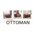 thumbnail image 2 of GDF Studio Modern PU Square Ottoman, Dense Foam Padding, Light Brown, 2 of 6