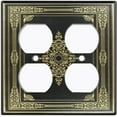 thumbnail image 3 of Metal Light Switch Plate Cover Elegant Victorian Black Yellow Frame FRA053, 3 of 13