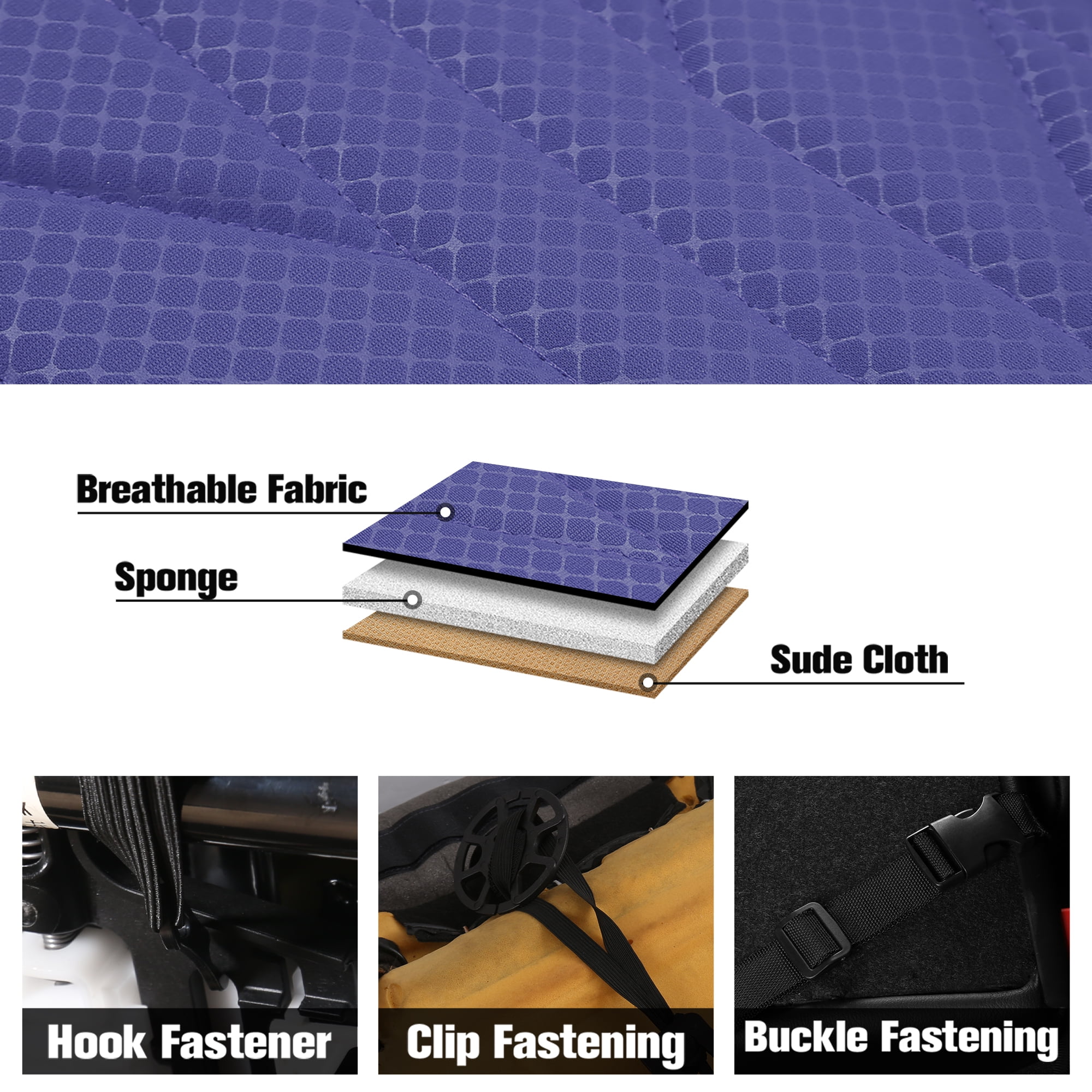 Caromop Blue, Luxury Faux Leather & Fabric, Breathable 3D Foam, Armrest Covers,Airbag compatible,Full Seat Covers