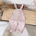 thumbnail image 5 of mgoYE Baby Girl Overalls Romper with White Floral Embroidery, Suspender Jumpsuit Pants Clothing Outfit for Toddlers, 5 of 7