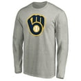 thumbnail image 2 of Men's Heather Gray Milwaukee Brewers Official Team Logo Long Sleeve T-Shirt, 2 of 3