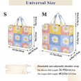 thumbnail image 2 of FORMRS Womens Corduroy Tote Bag Crossbody Shoulder Handbag with Pocket, Light Blue Daisy, 2 of 7
