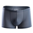 thumbnail image 4 of HUPOM Mens Underwear Boxer Briefs Male Thongs Medium waist Comfort Waist Solid Boxer Briefs Gray L, 4 of 4