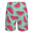 thumbnail image 6 of Wukai Watermelon Print Beach Trunks with Compression Liner Swimsuit Quick Dry Beach Sports Shorts with Pocket-Large, 6 of 8