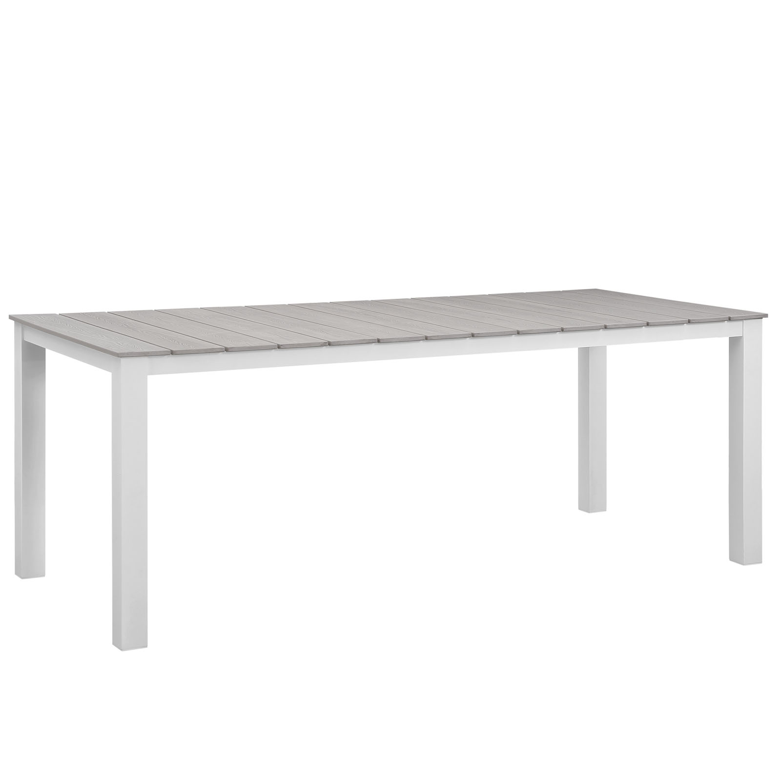 Modway Maine 80" Outdoor Patio Dining Table in White Light Gray - image 3 of 4