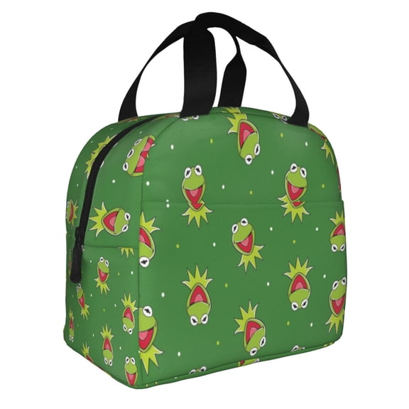 Ker-mit The Frog Lunch Bag Insulated Lunch Box Reusable Cooler Cartoon Lunch Tote Bag Picnic Travel Office