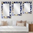 thumbnail image 3 of DESIGN ART Designart 'Blue and Yellow Large Fractal Pattern' Floral Printed Wall Mirror 24in.x32in., 3 of 4