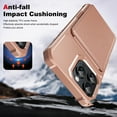 thumbnail image 3 of ELEHOLD for iPhone 14 Plus Case, PU Leather Magnetic Button Closure Credit Card Holder Slots Stand Function Wallet Shock-Absorbent Shockproof Phone Case for iPhone 14 Plus ,Rosegold, 3 of 6