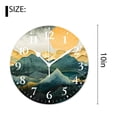 thumbnail image 2 of 10 Inch Wall Clock Battery Operated Silent Clock Decorative for Office, Kitchen, Outdoor, Living RoomThe Green Golden Mountains By Sunset Cute Pattern, 2 of 4