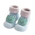 thumbnail image 3 of Zecgelong Kids Toddler Baby Boys Girls Solid Warm Knit Soft Sole Rubber Shoes Socks Slipper Stocking ‌Boys' winter slippers non-slip‌ Size 9-12 Months, 3 of 3