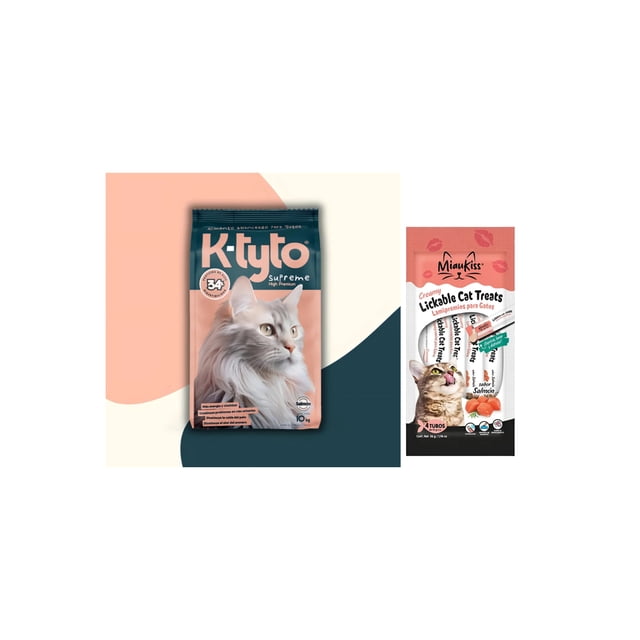 K-tyto 10 Kg + MIAUKISS LICKABLE SALMON 4 PACK 56GR