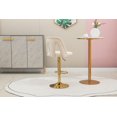 thumbnail image 4 of Luccalily Counter Height Bar Stools,Velvet 360° Swivel Adjustable Bar stools with Back and Footrest,Modern design and golden base for Kitchen,Bistro Pub, Dining Room counter, 4 of 13