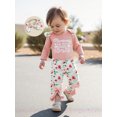 thumbnail image 4 of Rovasas Girls 3PCS Pants Sets Letter Print Romper Floral Flared Pants Headband, 4 of 9