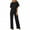 Black, variant on solacol Jumpsuits for Women Clubwear Short Sleeve Jumpsuit for Women Women Short Sleeve Playsuit Clubwear Straight Leg Jumpsuit with Belt